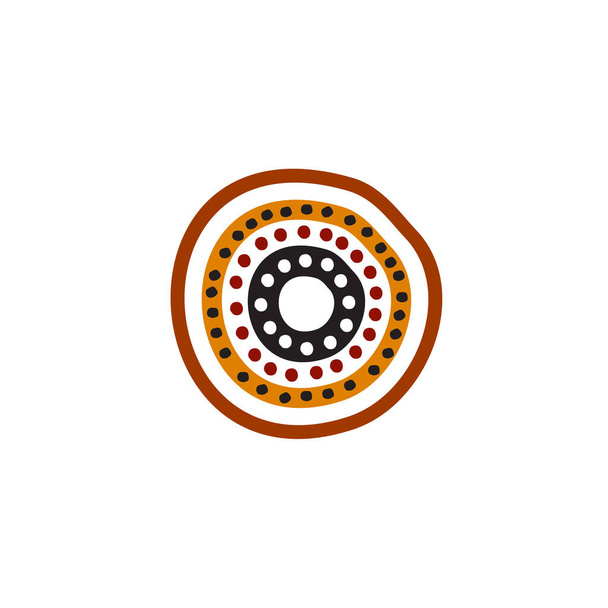 Pontos de arte aborígines pintura ícone logotipo design
 - Vetor, Imagem
