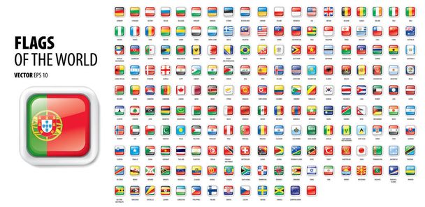 Nationalflaggen der Länder. Vektor-Illustration auf weißem Hintergrund - Vektor, Bild