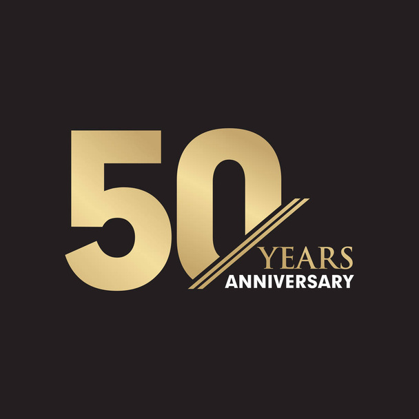 50周年記念エンブレムロゴデザインベクトルテンプレート - ベクター画像