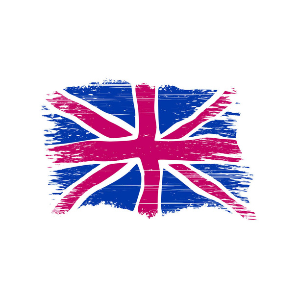 british flag in grunge style - Vector, imagen