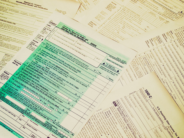 Retro look Tax forms - Fotoğraf, Görsel