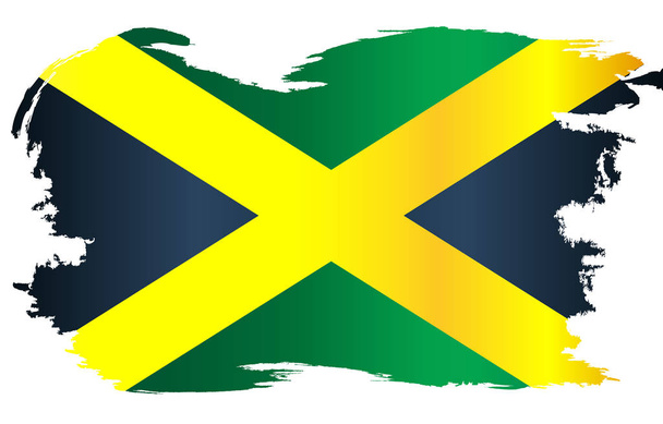 Bandeira da Jamaica em verde dourado e preto com fronteira Grunge
 - Vetor, Imagem