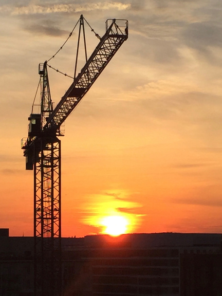 construction crane landscape digital landscape - Photo, Image