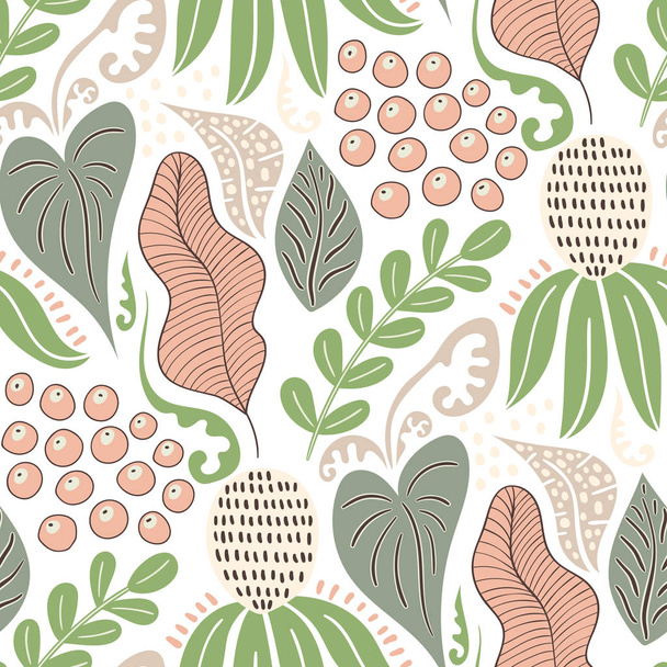 Vector Seamless Tough  Pattern with Flowers - Вектор,изображение