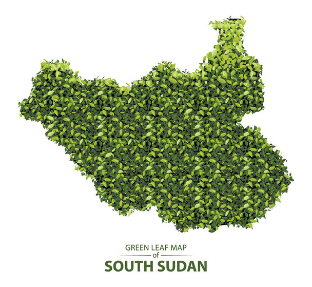 Mapa de hoja verde del sur de Sudán
 - Vector, Imagen