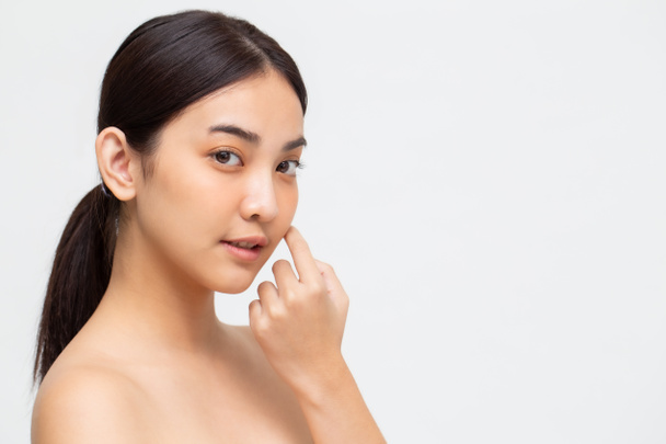 Portret urody Azji kobieta jasne zdrowe idealny skóra  - Zdjęcie, obraz