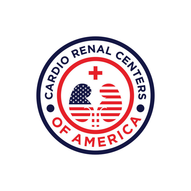 Cardio Renal Centra Ameryki logo projekt godło - Wektor, obraz