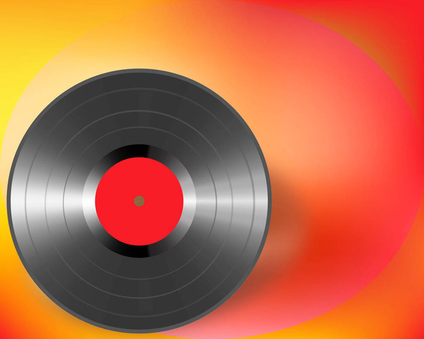 Vinylový disk na červeném rozmazaném pozadí - Fotografie, Obrázek