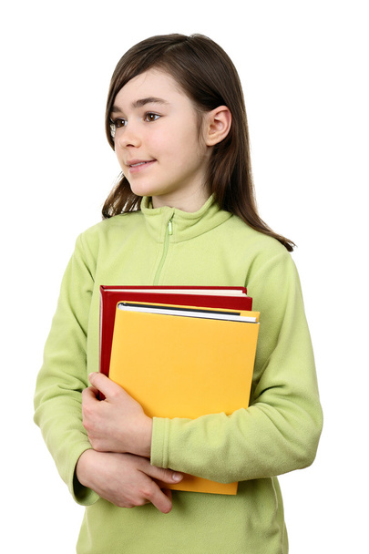 Girl holding books - Фото, зображення