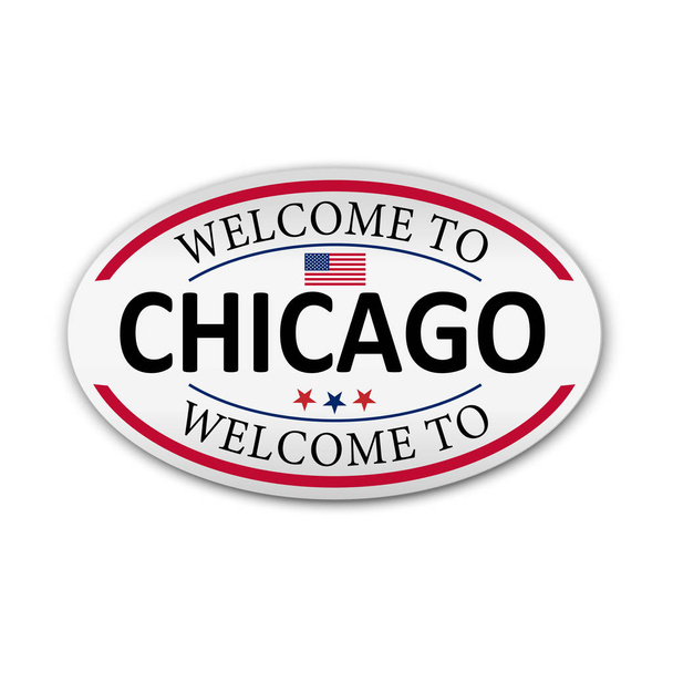 Insignia, etiqueta o sello con Chicago, ilustración vectorial
 - Vector, Imagen