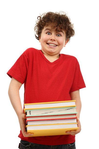 Successful boy holding books - Фото, зображення