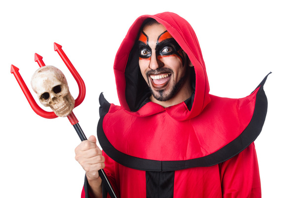 Man devil in red costume - Photo, Image