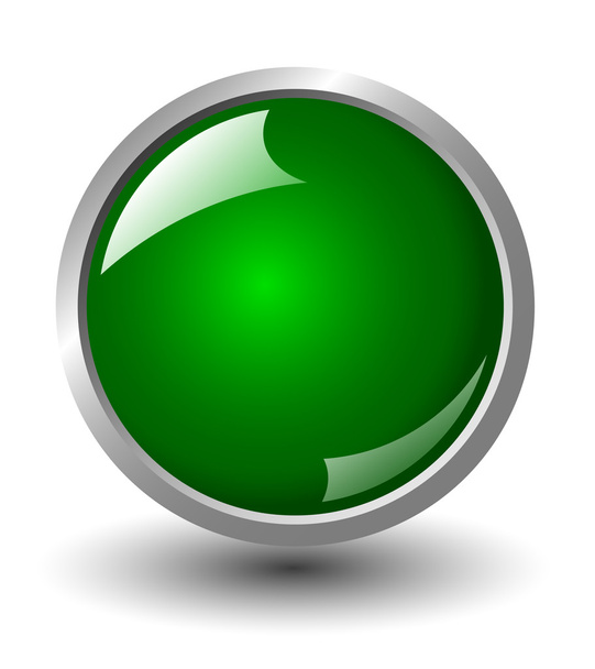 Glossy green button - Photo, Image