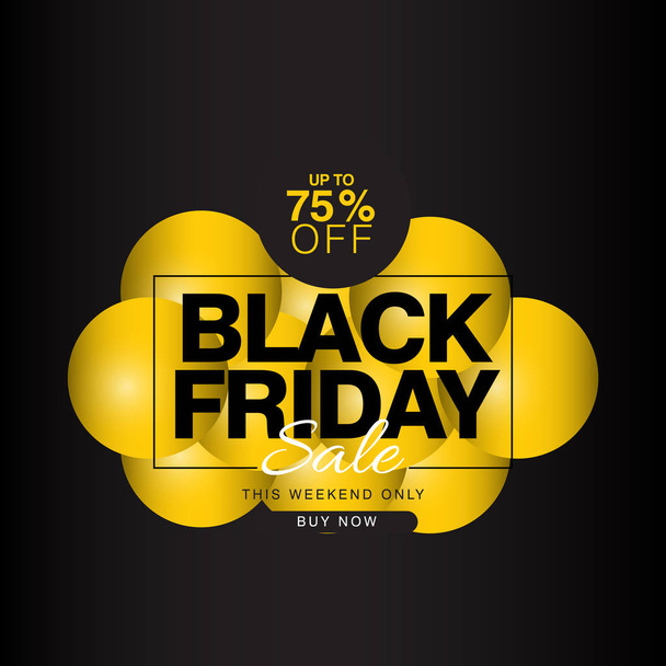 Black Friday Sale up to 75% off Banner Vector Template Design Illustration - Vetor, Imagem