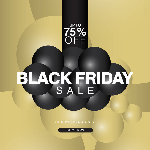 Black Friday Sale up to 75% off Banner Vector Template Design Illustration - Διάνυσμα, εικόνα