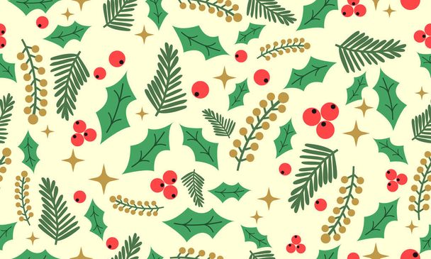 antike und elegante Vorlage für Weihnachten, mit Blattblumen Hintergrund. - Vektor, Bild