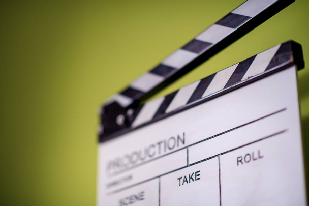 movie clapper on green chroma background - Photo, image