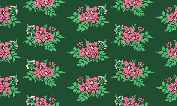 Floral pattern decoration background for Valentine card, with leaf flower unique drawing. - Vector, afbeelding