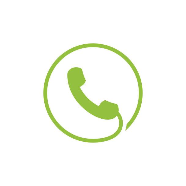 círculo verde viejo teléfono símbolo icono vector
 - Vector, Imagen
