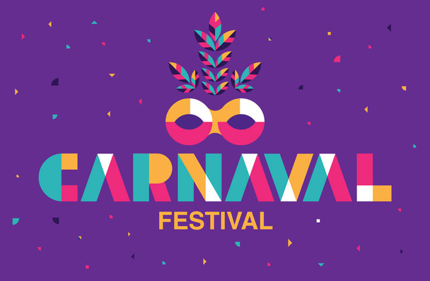 Karnaval Typography, Brezilya 'da Popüler Etkinlik. Festival, Renkli - Vektör, Görsel