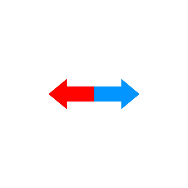 赤と青の色で左右の矢印アイコン。矢sy - ベクター画像