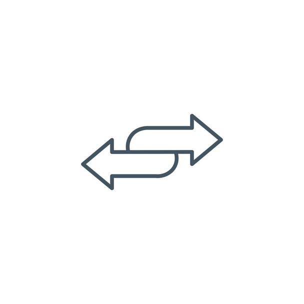 Icono lineal de flecha doble en cuatro direcciones. Navegación web. Simp.
 - Vector, Imagen
