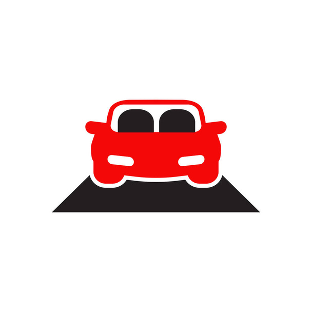 Αυτοκίνητο σχέδιο λογότυπων με την μπροστινή άποψη πρότυπο εικονογράφησης - Διάνυσμα, εικόνα