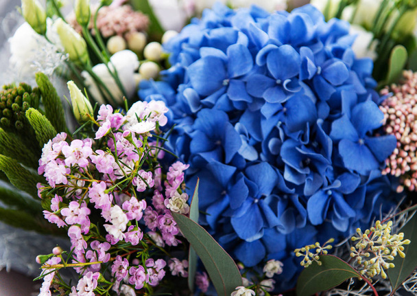Krásná kvetoucí kytice čerstvé hortenzie - Fotografie, Obrázek