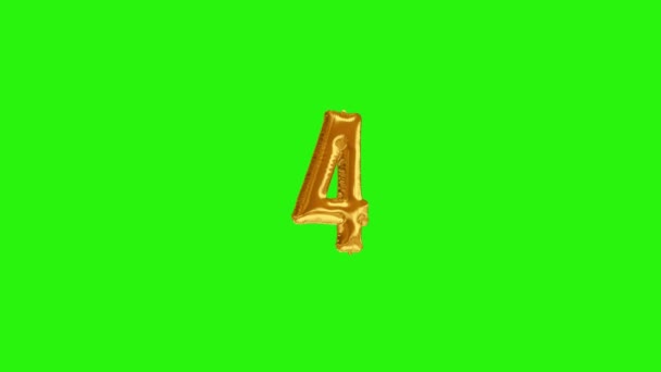 第四年四月四日緑に浮かぶ金箔風船を祝う - 映像、動画