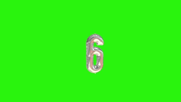 6番緑に浮かぶ銀箔風船を祝う6年目 - 映像、動画
