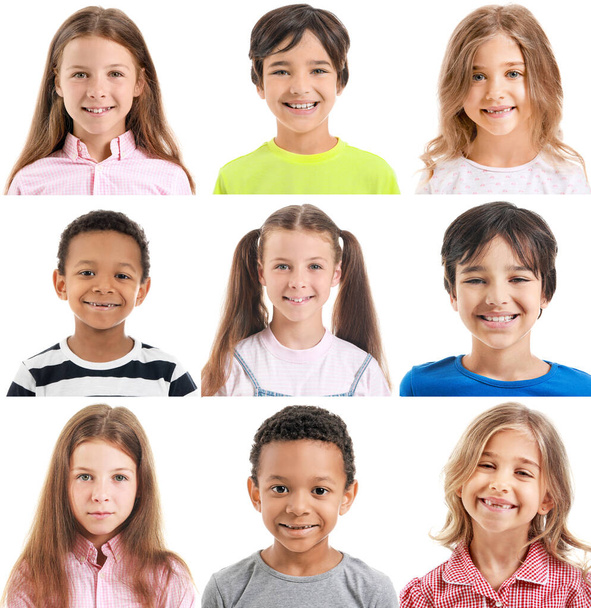 Колаж з різними маленькими дітьми на білому тлі
 - Фото, зображення