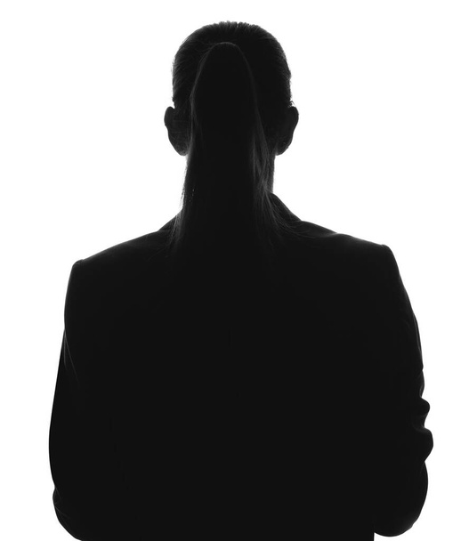 Silhouette de belle femme d'affaires sur fond blanc
 - Photo, image