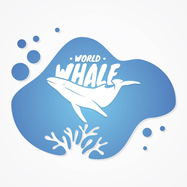 Ballena de diseño vectorial para ballenas del mundo símbolo del signo del día
 - Vector, imagen