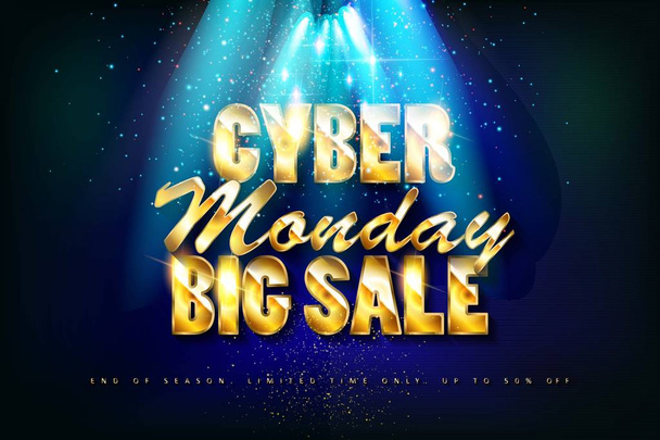 Cyber Monday Sale Promotion Banne - Wektor, obraz
