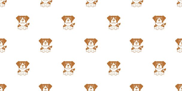 Vector cartoon character saint bernard dog seamless pattern background for design. - Vektor, Bild