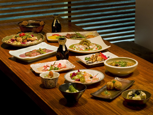 Гарний стіл Японська кухня - Фото, зображення