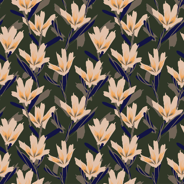 Kleurrijke Tropische Bloemen naadloos patroon - Vector, afbeelding