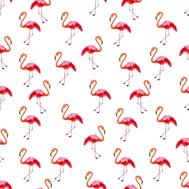 pink flamingos seamless pattern. watercolor illustration - Photo, Image