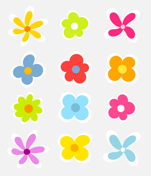 Set of flowers - Διάνυσμα, εικόνα