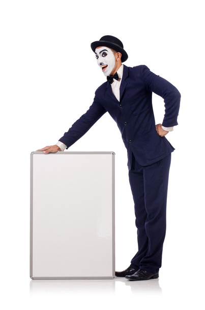 Funny man with blank board - Φωτογραφία, εικόνα