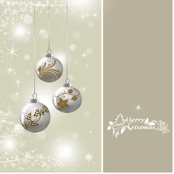 Fondo con bolas de Navidad de plata
 - Foto, Imagen
