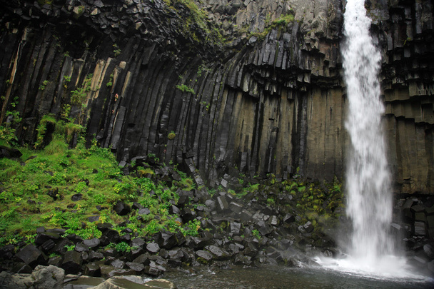 úžasné čedičové sloupce na vodopád svartifoss - Fotografie, Obrázek