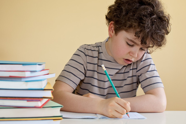 Boy doing homework - Fotoğraf, Görsel