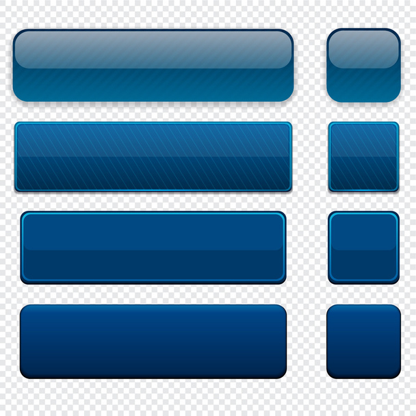 Dark-blue high-detailed modern web buttons. - Wektor, obraz