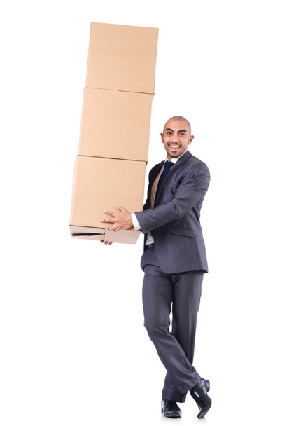 бизнесмен с коробками
 - Фото, изображение