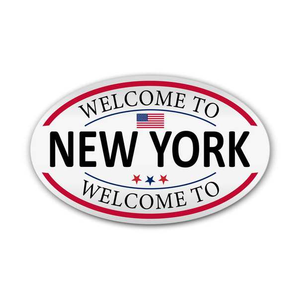 Vector logo for New York City, decorative cut paper label with illustration - Διάνυσμα, εικόνα