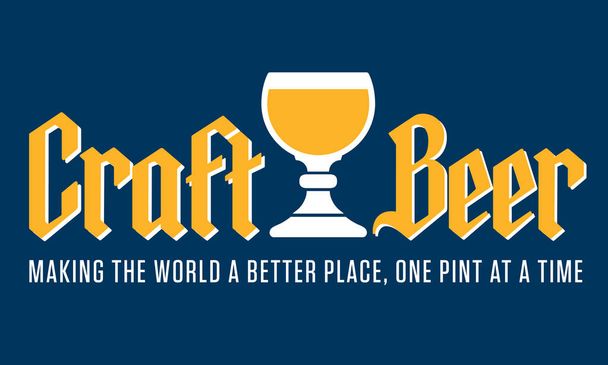 Craft Beer merkki tai etiketti, jossa on perinteinen belgialainen tyyli pikari ja goottilainen kirjoitus
. - Vektori, kuva