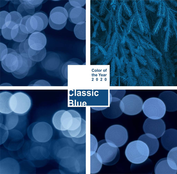 Klasické modré trendy barevné kompilace s názvem barvy v bílém rámečku - Fotografie, Obrázek