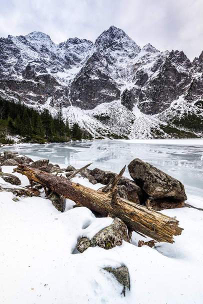 Scenic Landscape at Morskie Oko Lake in Poland Tatra Mountains a - Photo, Image
