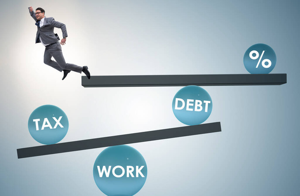 Бизнесмен по концепции долгового и налогового бизнеса - Фото, изображение
